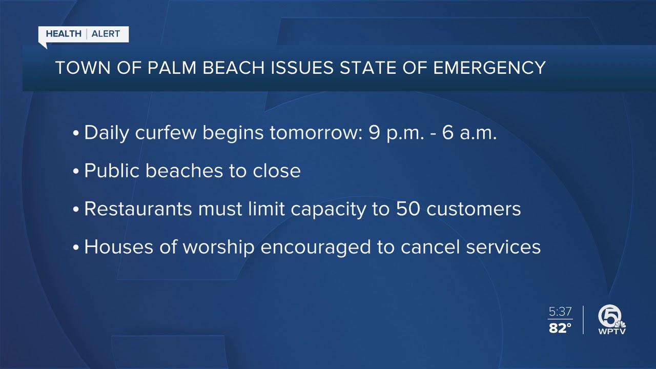 Mandatory curfew on Palm Beach starts Tuesday at 9 p.m.