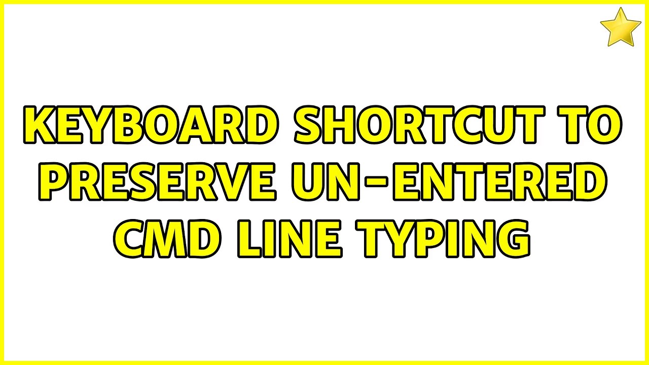 Long Line Key Command keyboard shortcut to preserve un-entered cmd line typing - YouTube
