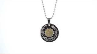 Scorpio Scorpion Sign Zodiac Symbol Steel Circle Pendant SN10152 by Peora Jewelry