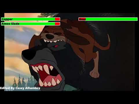 The Fox and the Hound (1981) Final Battle with healthbars