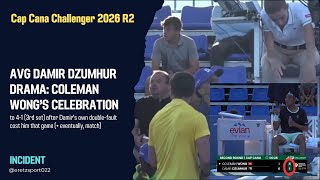 AVG DAMIR DZUMHUR DRAMA: COLEMAN WONG'S CELEBRATION | Cap Cana Challenger 2026 R2 @ 3rd set