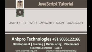 JavaScript for beginners - Chapter 15 - Scope Part 2 - Local Scope