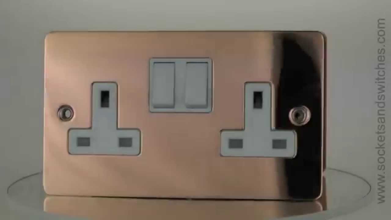 Square Select Polished Copper Sockets and Switches