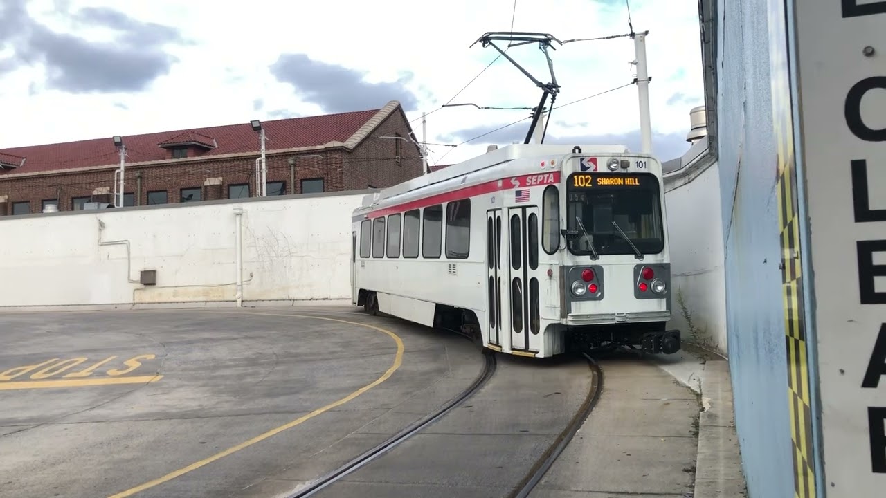 SEPTA Kawasaki LRV Car 101 On 102 Sharon Hill Line