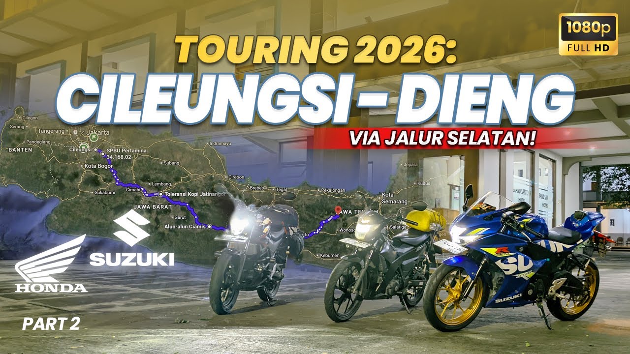 MENGAWALI TAHUN 2026: Touring Lintas Selatan GSX R150 vs SATRIA FU FI vs CB150R