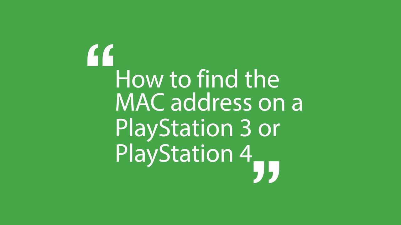 how to find mac address on ps4