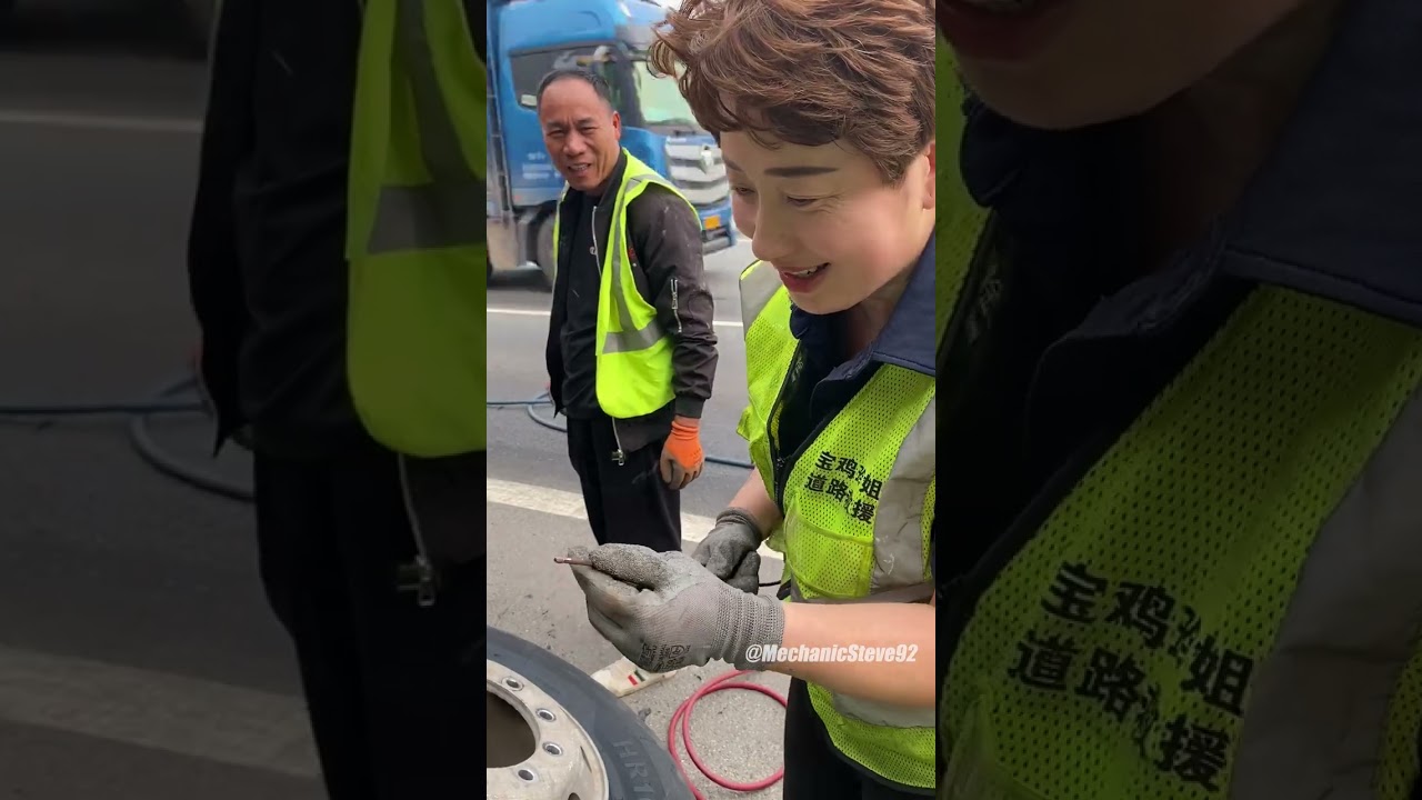 Emergency tire replacement on the highway