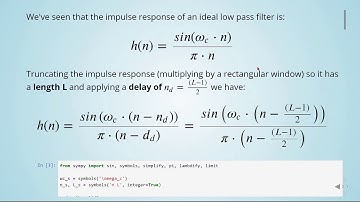 Multirate Signal Processing: 05 Filters and Windows  - 05 Approximation of an Ideal Low Pass Filter