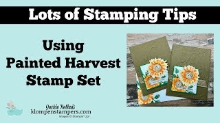 Lots of Card Making Tips Using Painted Harvest Stamp Set screenshot 1