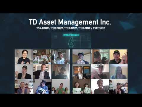 Video: TMX Group congratulates TD Asset Management Inc. on the launch of five ETF listings: TSX:TGGR/TSX:TULV/TSX:TCLV/TSX:TINF/TSX:TUED