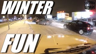E36 MISSILES AND VOLVO 744 WINTER DRIFT FUN (with gruz performance team)