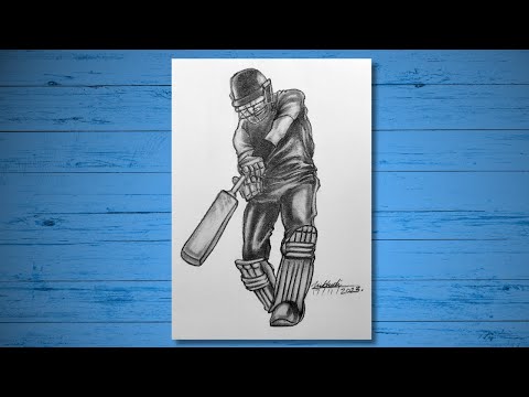 How to draw a girl playing Cricket | pencil sketch drawing easy step by  step - YouTube