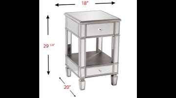 Southern Enterprises Wedlyn Silver Mirrored Side Table - The Classy Home