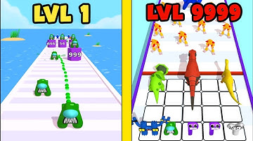 Alphabet Dino Run Game | Alphabet Dino Run Gameplay | Alphabet Dino Run (LVL 1 vs LVL 9999)