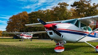Cessna 172 Grass Landing on an Island + Coolest Airport Van EVER