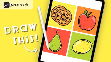 Procreate Step by Step Tutorial - Fruit Icons - Draw With Me - iPad Art