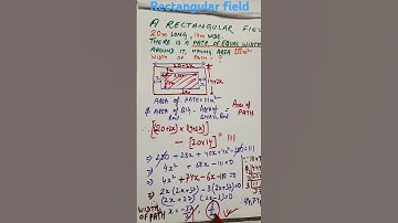 🍹What is Width of Path around Rectangular Field 20m x 14m, having Area= 111m²