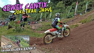 Cewek Cantik joki motor Trail Jadul, Supra bapak punya saudara baru !!