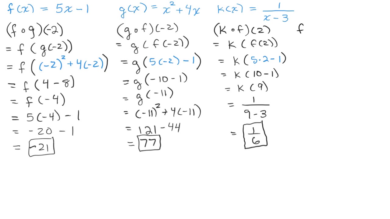 Composite Functions more examples YouTube