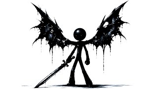 Dark Angel Stickman Drawing Tutorial ⚔️ | Epic Winged Warrior Speed Drawing | Fantasy Art