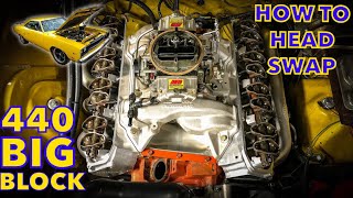 HOW TO SWAP ALUMINUM HEADS ONTO YOUR MUSCLE CAR  BIG BLOCK MOPAR 440 POWERED ROAD RUNNER #Edelbrock