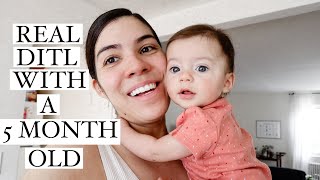 Real Day In The Life With A 5 Month Old | First Time Mom