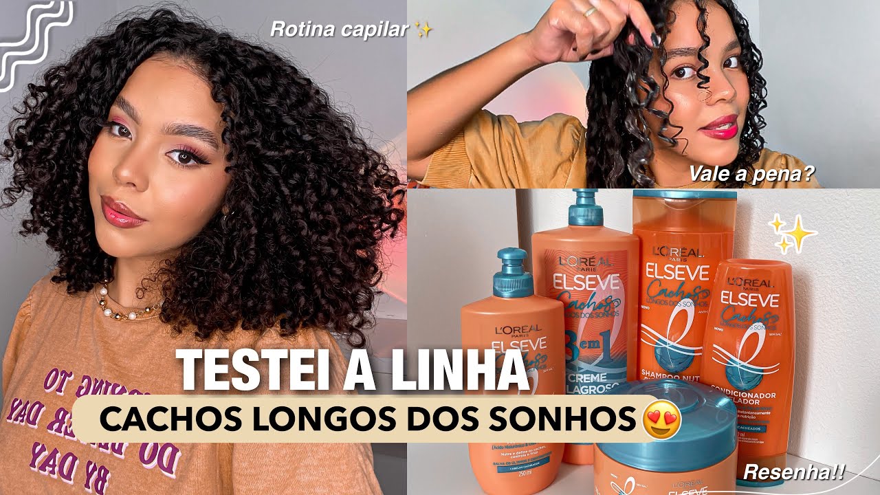 Testei a nova linha da Elseve cachos longos dos sonhos | rotina capilar completa + opinião sincera ✨