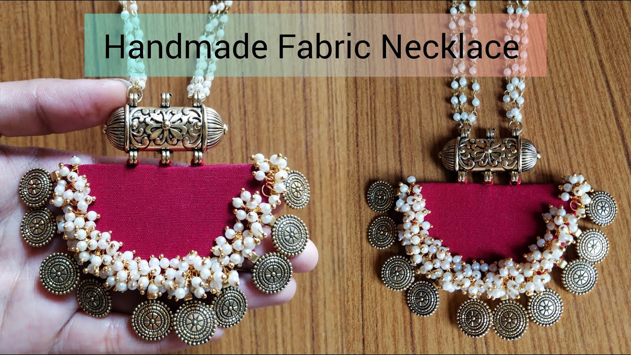 Learn How To Make Fabric Necklace ️ #handmade #necklace #youtube #viral ...