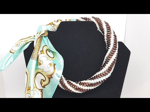 Ажурный жгут из бусин риса и бисера. Мастер класс. Бисероплетение.