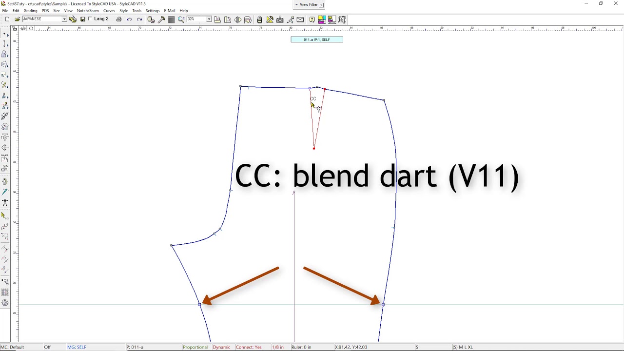 StyleCAD PDS V11 - Dart Blending