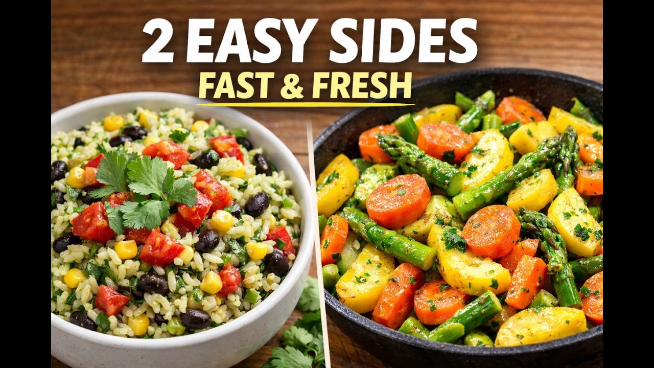 💛 Quick & Easy Side Dishes LIVE | Cilantro Rice w/ Black Beans + Fresh Vegetable Medley