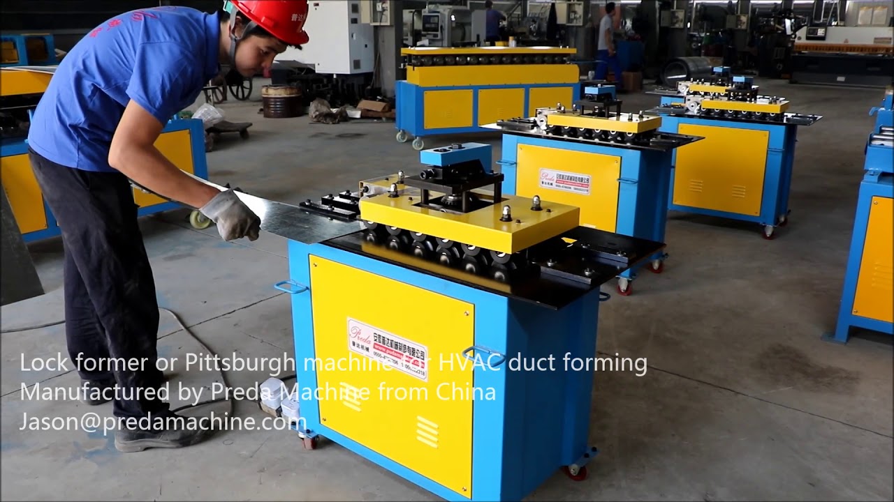 Pittsburgh lock former machine 7 function running test for HVAC duct