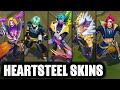 All New HEARTSTEEL Skins Spotlight Kayn Yone Aphelios Ezreal Sett K&#39;Sante (League of Legends)