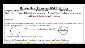 WORKSHEET 9 CLASS 7 MATHS (ENGLISH MEDIUM) MONDAY 16 AUGUST 2021