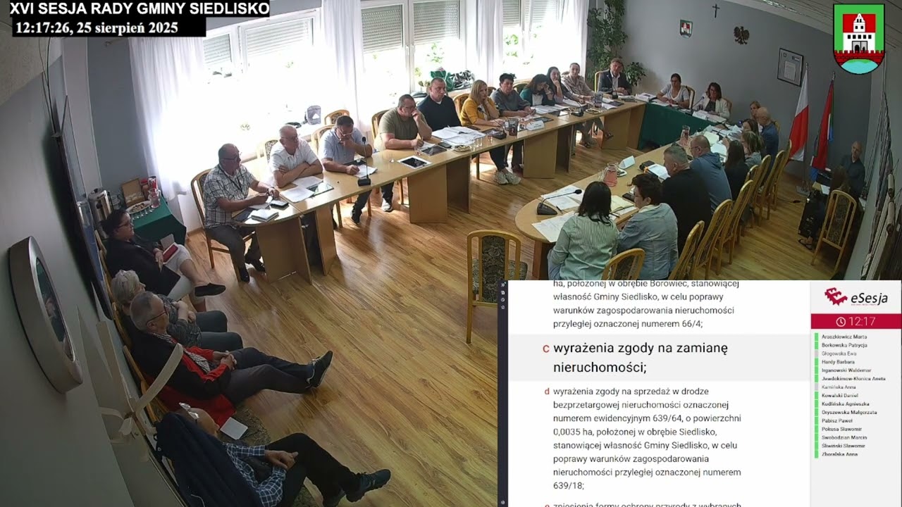 XVI Sesja Rady Gminy Siedlisko