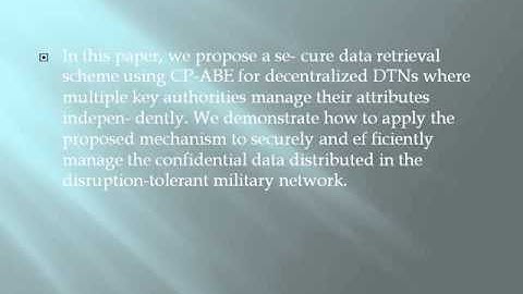 Secure Data Retrieval for Decentralized Disruption Tolerant Military Networks