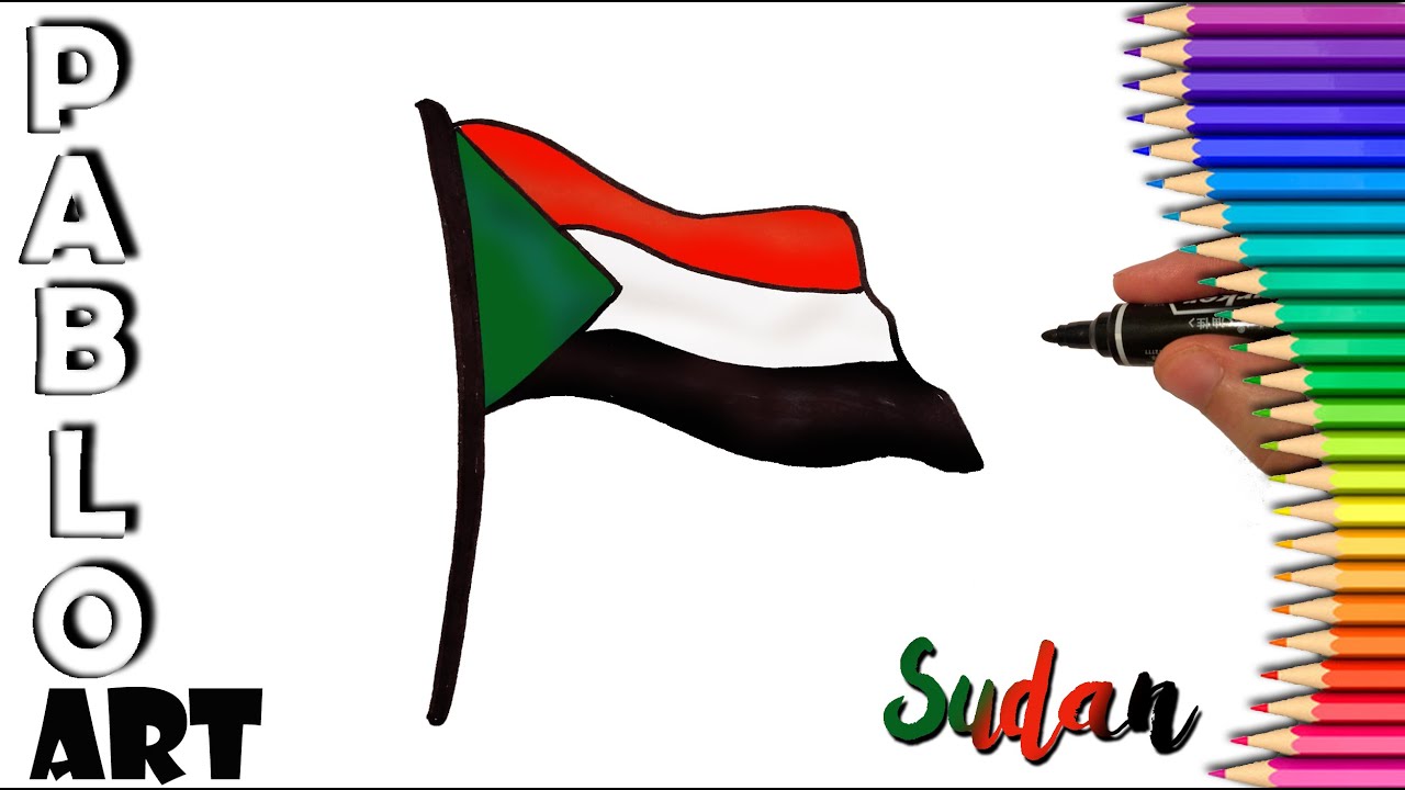 How to draw and color the Flag of Sudan 🇸🇩 | Learn to Draw step by step ...