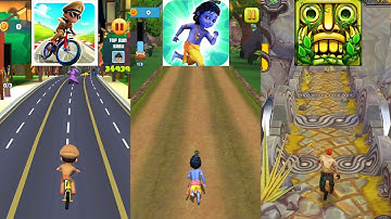 Little Singham Cycle Race 🆚 Little Krishna 🆚 Temple Run 2 New Update