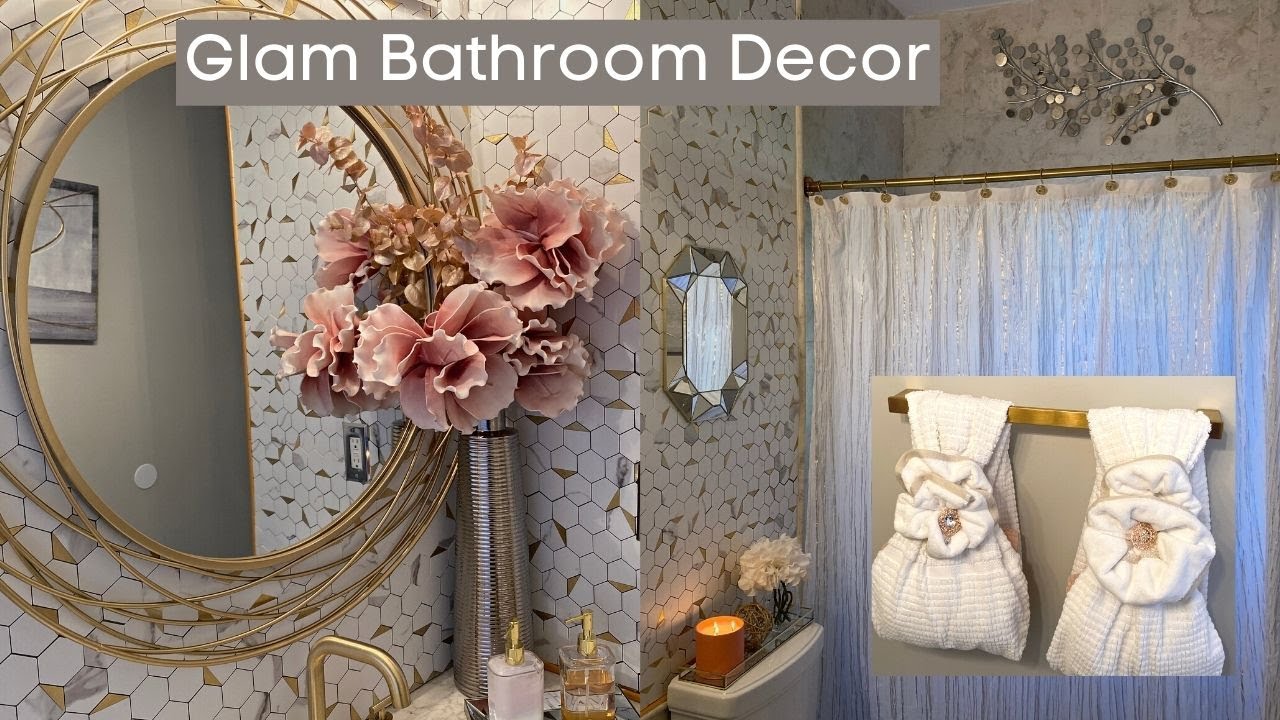 SMALL GLAM BATHROOM REFRESH & TOUR How to Decorate a Glam Bathroom Small Bathroom Decor