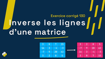 Exercice corrigé 130 : Programme qui inverse les lignes d’une matrice | Python