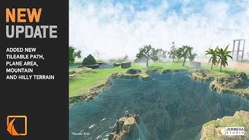 New Update: Tileable 3d Terrain   Land, ponds and lake game assets for Unity