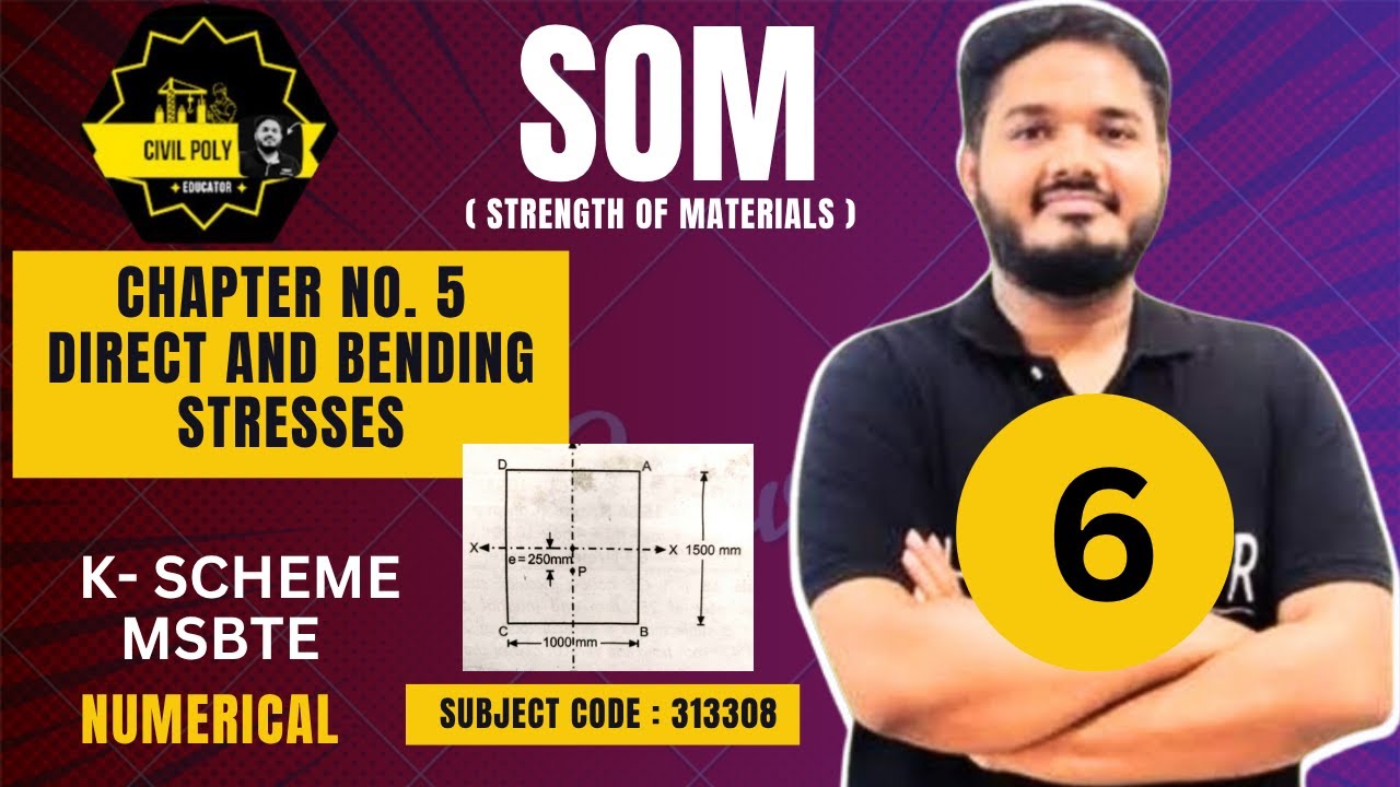 CH-5 DIRECT AND BENDING STRESSES | NUMERICAL 3 (RECTANGULAR PIER) | STRENGTH OF MATERIALS |