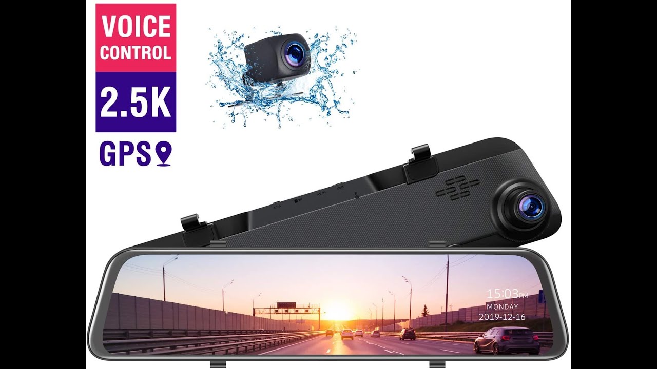 TOGUARD 4K Mirror Dash Cam GPS Full Touch Screen 12 Voice Control