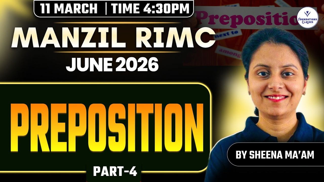 RIMC English Grammar 2026 | Preposition Rules & Questions Part-4 | Manzil RIMC Batch