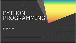 Python Session 5    Functions Profile