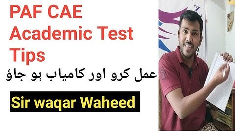 PAF CAE Academic Test Tips By Sir Waqar Waheed #paf #CAE