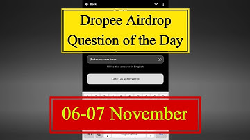 Dropee Question of the Day 06 November | Dropee Question of the Day Today | #dropee