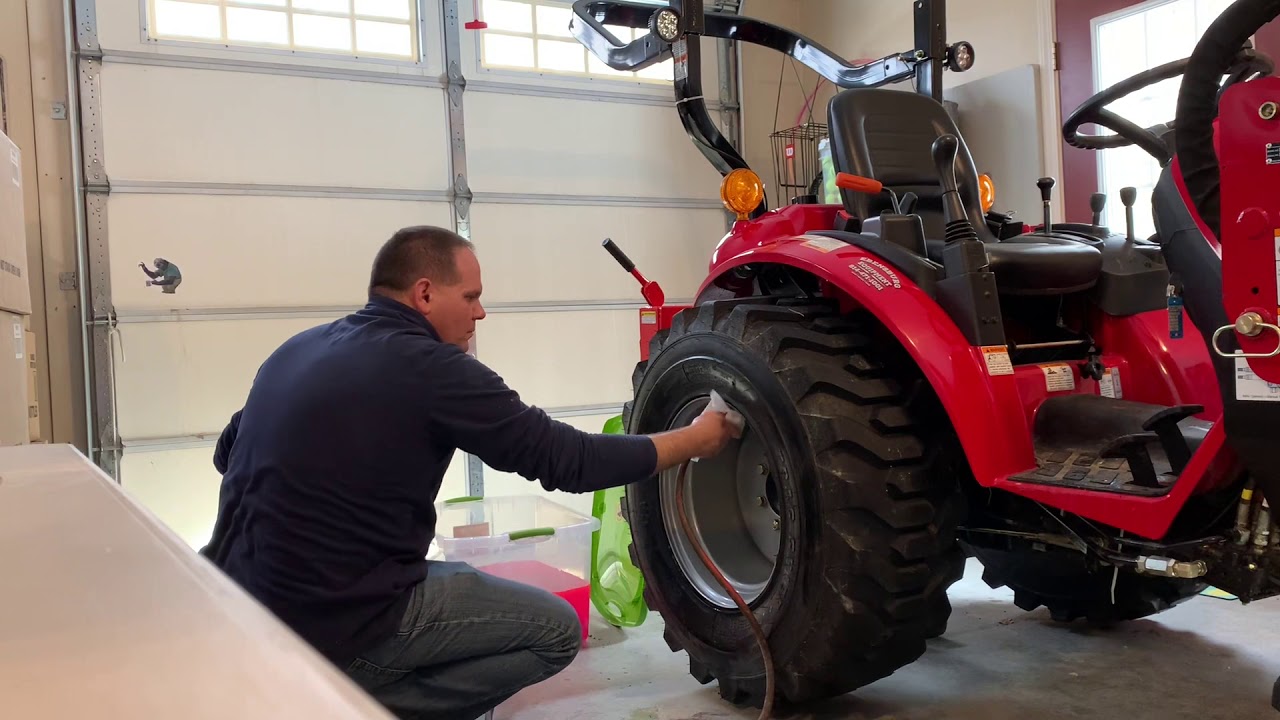 TYM T264 Installing Tire Ballast in Tractor Tires YouTube