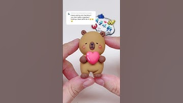 Capybara holding a heart ❤️ #clay #clayart #capybara #shorts