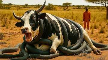 Brave Rescue Team Saves Cow from Giant Python Attack | Emotional Animal Rescue 